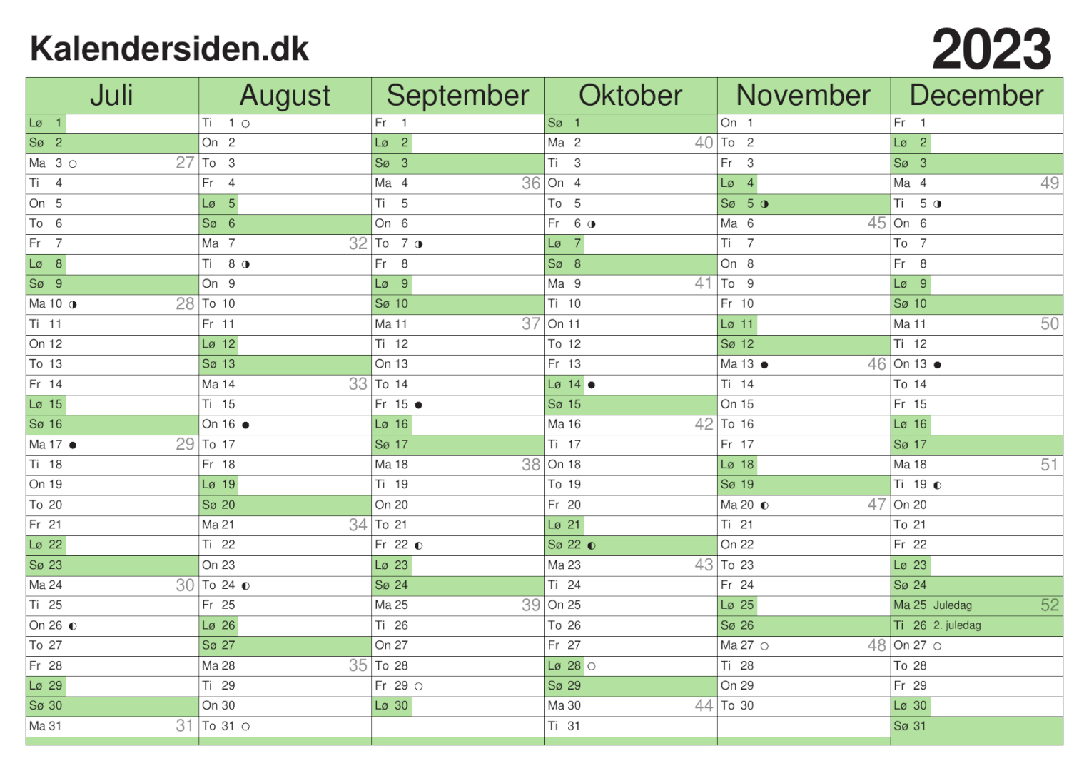 Kritik Recept Synlig Kalendersiden: den bedste print-selv kalender