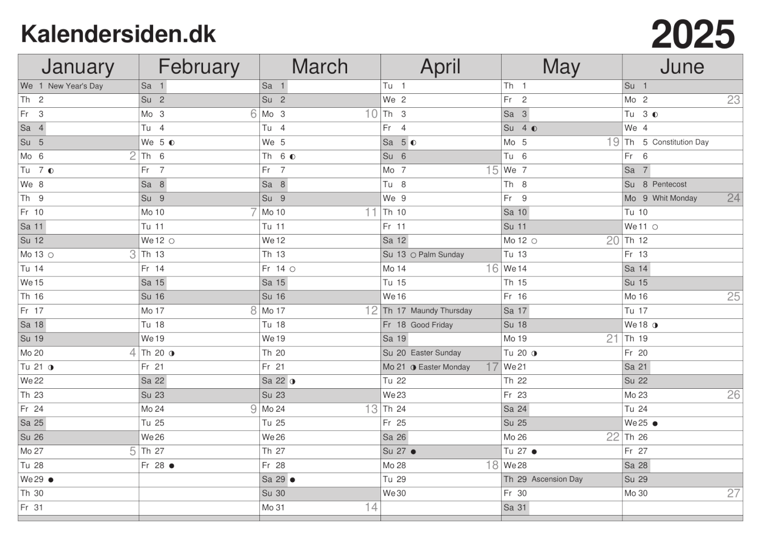 Kalender 2025